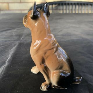 Vintage Ceramic Dog Puppy Boxer Black And Tan Figurine Japan 3