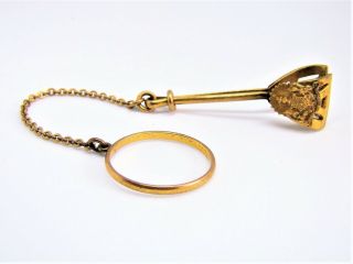 Victorian Foster & Bailey Kappa Alpha Fraternity Skirt Lifter Chatelaine Ring