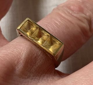 Vintage Citrine Ring,  10k Gold,  Sz 8