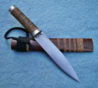 Antique Thai Mead Dagger Siam Sword Asian Knife Laos Old Burmese Dha Oriental