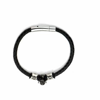 Star Wars Darth Vader Stainless Steel Bead Braided Leather Cord Bracelet
