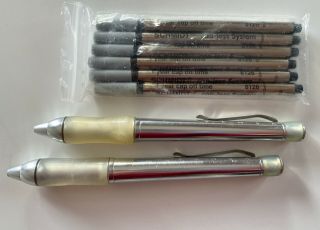 Sensa Refillable Ball Point Ink Pens (2),  Silver,  6 Ink Refills