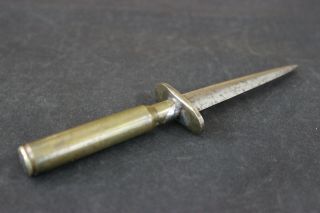 Vintage Ww2 Wwii 30.  06 Brass Shell Casing Trench Art Dagger / Knife