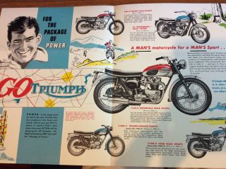 VINTAGE 1962 TRIUMPH MOTORCYCLES SALES BROCHURE 2