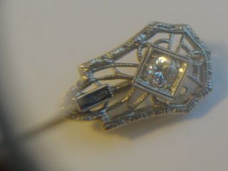 belais 14k white gold pin stick mine cut diamond.  15 art deco sapphire old 2