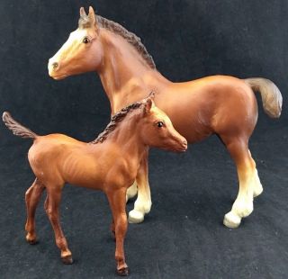 Breyer Vintage Model Horses Mare And Foal Set Baby And Mom