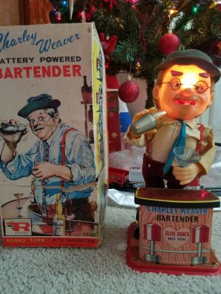 Vintage Rosko Charley Weaver Bartender 1962 Japan Fully Functional