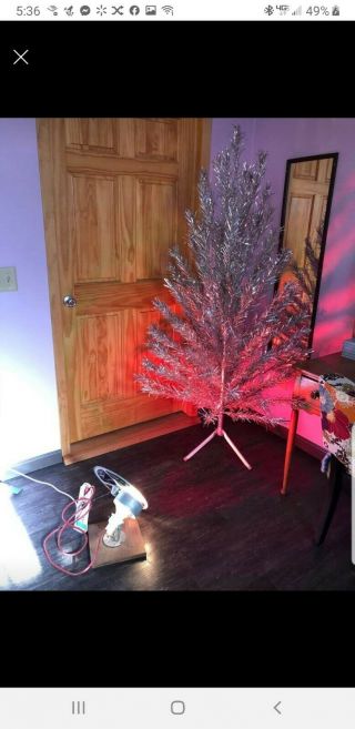 Evergleam Christmas Tree 6 Ft Alum 94 Branches W/ Stand,  Color Wheel,  Orig Box