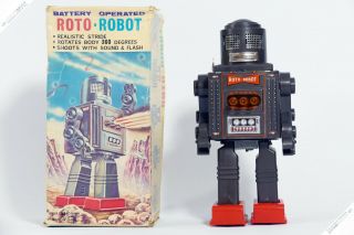 Horikawa Yonezawa Noguchi Nomura Roto Robot Tin Japan Vintage Space Toy