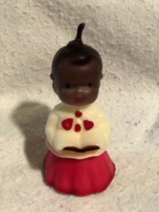 Vintage 3 " Gurley Black Americana Christmas Choir Boy Candle With Label
