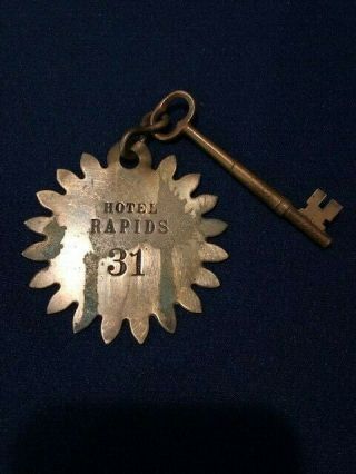 Old Hotel Rapids Analomink Pa Brass Room Key Chain Fob Henryville Estate Find