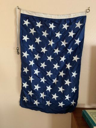 Vintage Blue 50 Star Us Navy Union Jack Flag Large Size Annin & Co.  Hand Sewn