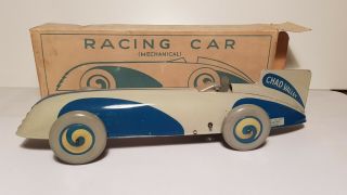 Vintage Chad Valley Tinplate Clockwork Race Car
