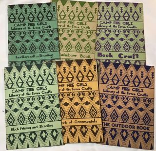 Vintage 1930’s Set Of 6 Booklets “library Of The Seven Crafts” Camp Fire Girls