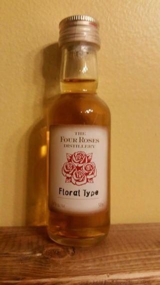 Rare Miniature Collectible Bottle Japan Four Roses Floral Type