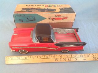 1957 Ford Ranchero W/box N N/ Con.  12”) Japanese Tin Car By Bandai