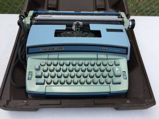 Vtg Smith - Corona Blue Electric Typewriter Hard Case Coronet 12 Model 6lea