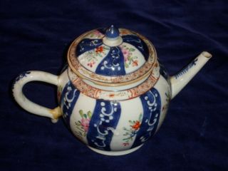 Antique 18th Century Chinese Export Teapot - Worcester Pattern