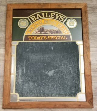 Vintage Baileys Irish Cream Bar Liquor Mirror Chalkboard Sign 1981