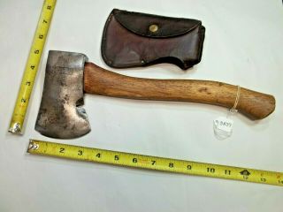 Axe,  Vintage Plumb Official Scout Axe,  With Insignia And Handle & Sheaf