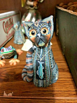 Jon Anderson Polymer Clay Fimo " Cat Sitting " Kh