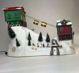 Mr Christmas Winter Wonderland Lighted Cable Cars Ski Lift 30 Songs With Video