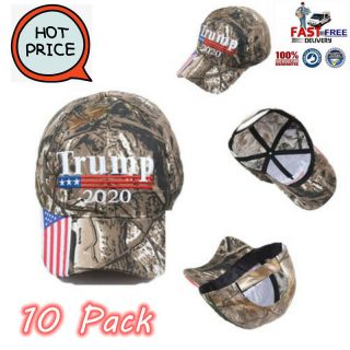 10 Pack Trump 2020 Embroidered Camo Hat Keep Make America Great Baseball Cap Aa