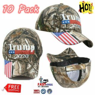 10 Pack Trump 2020 Embroidered Camo Hat Keep Make America Great Baseball Cap aa 2