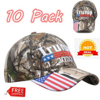 10 Pack Trump 2020 Embroidered Camo Hat Keep Make America Great Baseball Cap aa 3