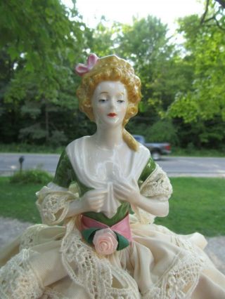Goebel Germany " Madame Du Barry " Tea Cozy Pincushion Porcelain Half Doll
