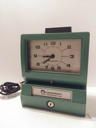 S2 Acroprint Time Clock Punch In/out Industrial Recorder 125nr4 No Key