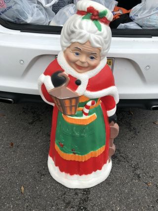 Vintage Tpi Mrs Claus Blow Mold 37 " Lighted Plastic Christmas - Made In Canada