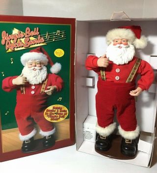 Jingle Bell Rock Santa Singing Dancing Animated Christmas Display Figure 1998