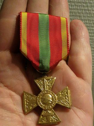 Ww2 French Medal: Voluntary Combattant Cross 1939 - 1945