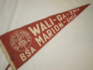 Vintage Boy Scout Pennant Flag Wali Ga Zhu Marion Ohio