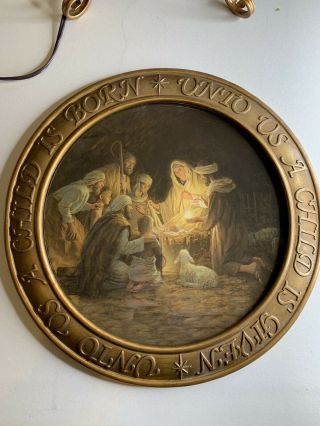 The Promise Of Christmas By Robert Stanley Lighted Nativity Charger With Stand