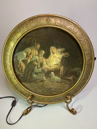 The Promise Of Christmas by Robert Stanley Lighted Nativity Charger With Stand 2