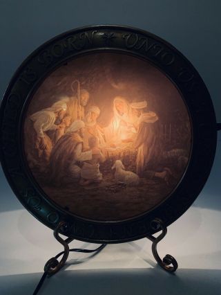 The Promise Of Christmas by Robert Stanley Lighted Nativity Charger With Stand 3