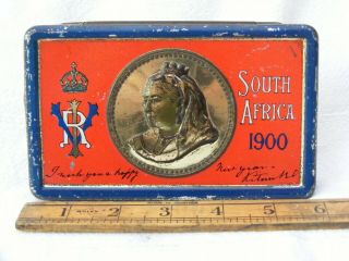 Boer War - Queen Victoria Chocolate Tin - Issued 1900 To Troops In South Africa