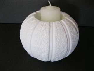 White Porcelain Sea Urchin Votive Tea Light Candle Holder