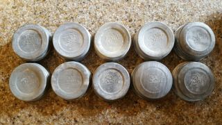 10 Vintage Ball Regular Mouth Zinc Mason Jar Lids Porcelain Insert