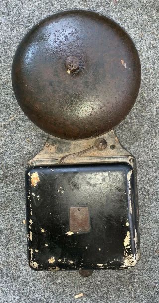 Antique 1872 Edwards Bell Cast Iron Wall Mount Fire Alarm Boxing School Bell