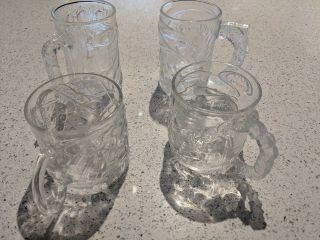 Mcdonalds Batman Forever 1995 Glass Mugs Complete Set Of 4 Vintage