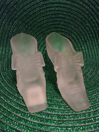 Antique Gillinder & Sons 1876 Centennial Exhibition Frosted Glass Shoes (2)
