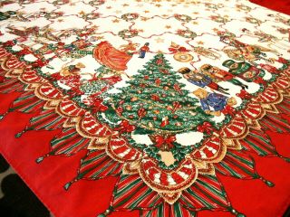 Nutcracker Ballet Large Christmas Tablecloth Vintage Wilton Court 62 " X 84 "