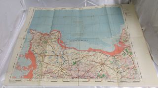 Ww2 Era British War Office Map Of Cherbourg France Dated 1943 - 23 " X 29 "