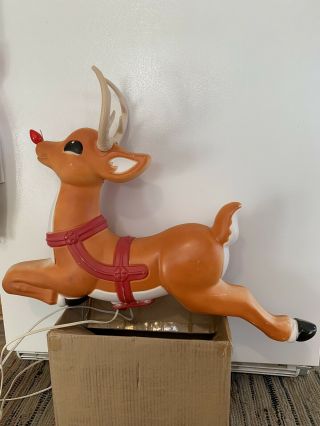 Grand Venture Reindeer Rudolph Blowmold Lighted Christmas