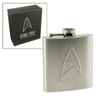 Star Trek Classic Command Embossed Logo 6 Oz Stainless Steel Flask