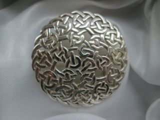 Vintage 925 Sterling Silver Tain Hallmarked Celtic Knot Scottish Brooch Kilt Pin