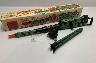 Vintage Rare 1960’s Marx Toy Camo 50 Cal.  Machine Gun Rat - Tat - Tat W/ Box